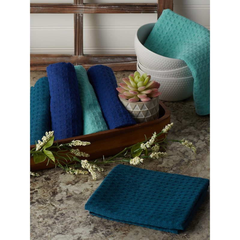 DII Black Recycled Cotton Waffle Dishtowel (Set of 6)