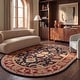 preview thumbnail 46 of 51, SAFAVIEH Handmade Classic Treva Traditional Oriental Wool Rug 4'6" x 6'6" Oval - Black/Burgundy - Oval