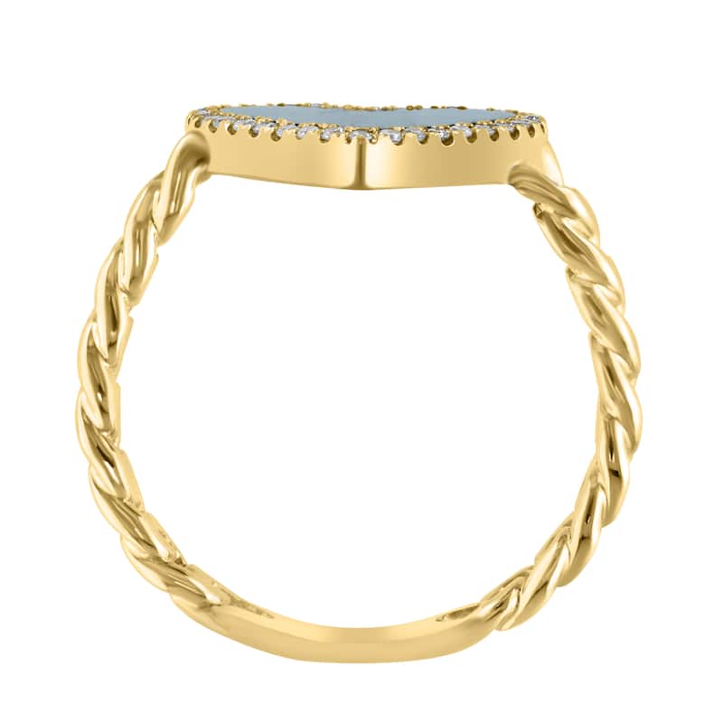 EFFY 14K Gold Diamond,Malachite Chain Heart Ring