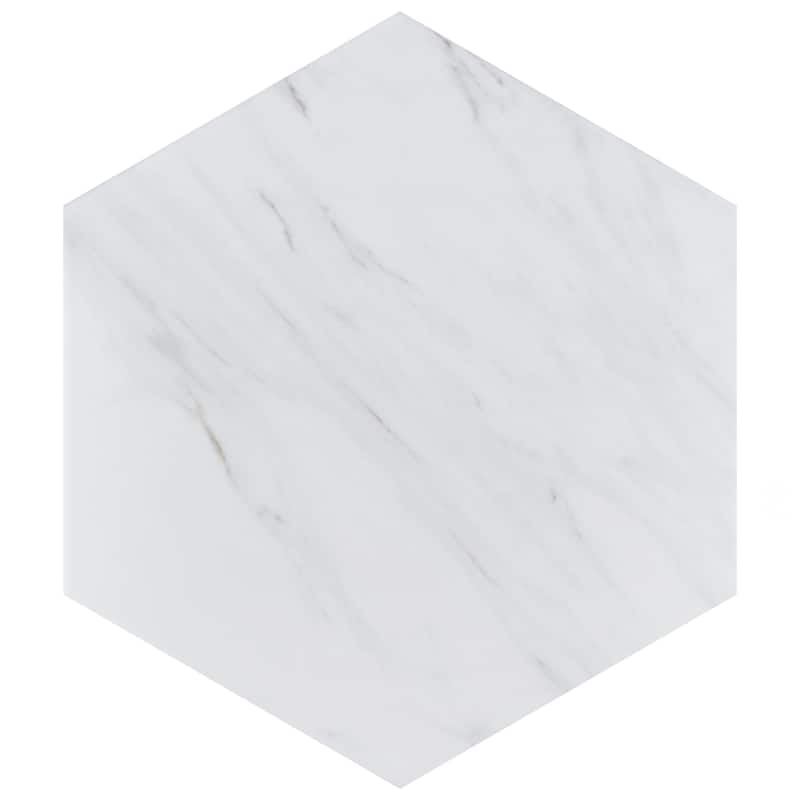 Merola Tile Eterno Hex Carrara 8-5/8" x 9-7/8" Porcelain Floor and Wall Tile