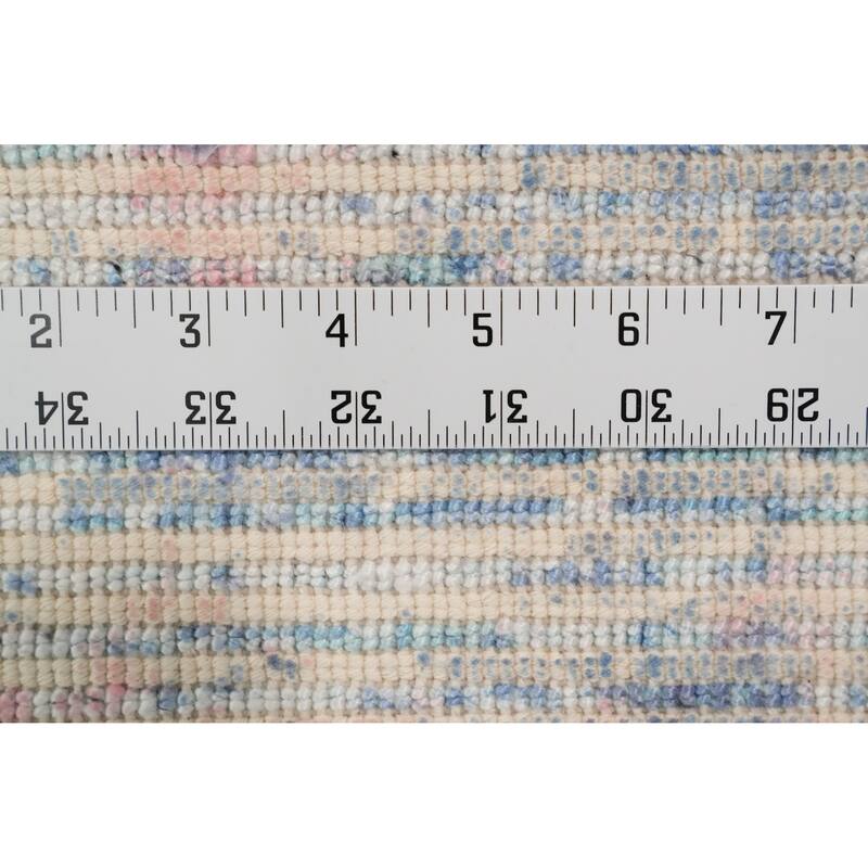 Hand Knotted Oriental Viscose Silk Carpet Modern All-Over Multi-Colored Abstract Area Rug - 4' 0'' X 2' 0''
