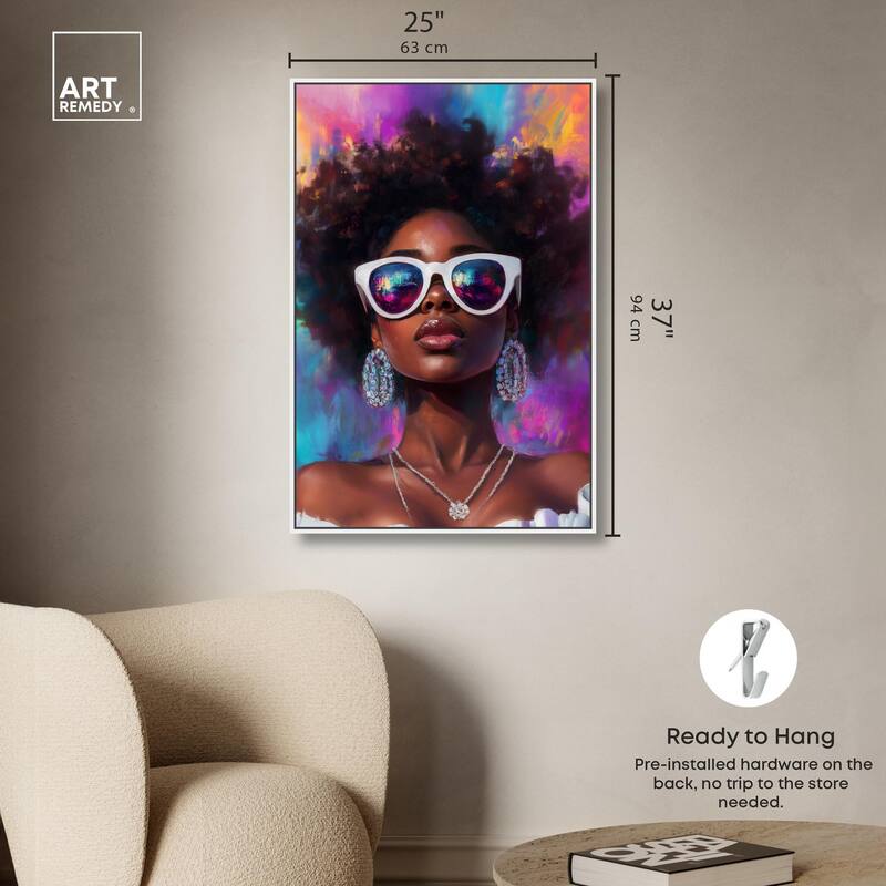 Bold Colorful Curls Canvas by Art Remedy