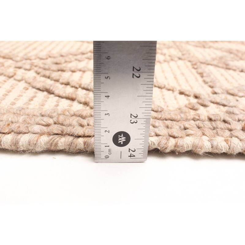 ECARPETGALLERY Braid weave Sienna Tan Wool Rug - 5'1 x 7'6