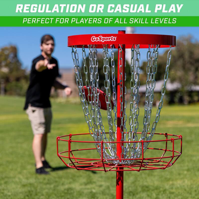 GoSports Regulation Disc Golf Basket - 24 Chain Portable Target