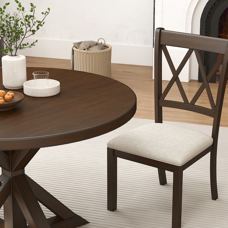 Roundhill Furniture Windvale 5-pc. Cross-back Wood Dining Set