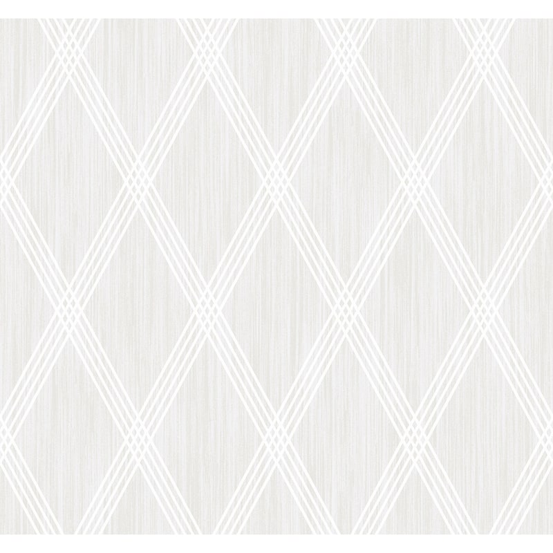 Seabrook Designs Marble Diamond Geometric Unpasted Wallpaper - 27 in. W x 27 ft. L - Metallic Pearl and Silver Glitter