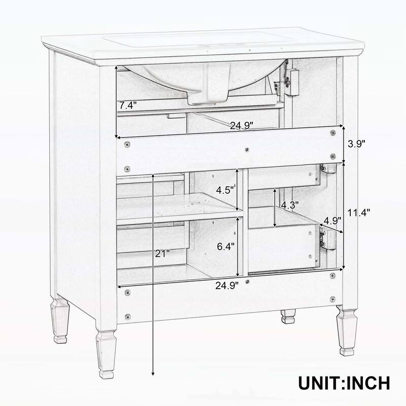 30" Bathroom Vanity with Sink