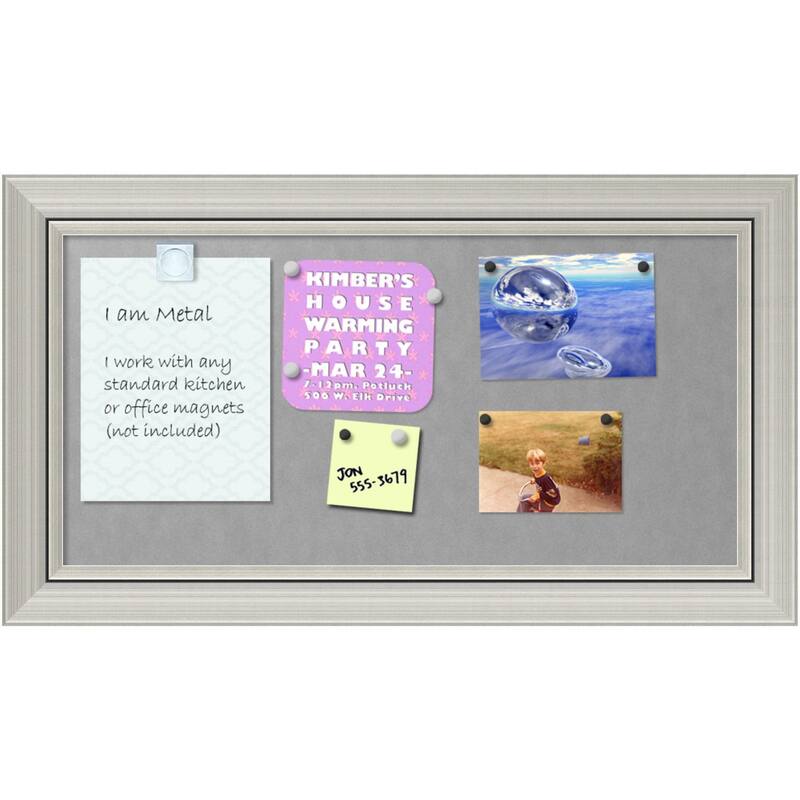 Framed Magnetic Board, Romano Silver