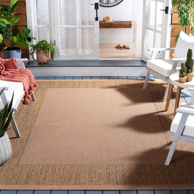 SAFAVIEH Courtyard Sherrie Border Indoor/ Outdoor Waterproof Patio Backyard Rug
