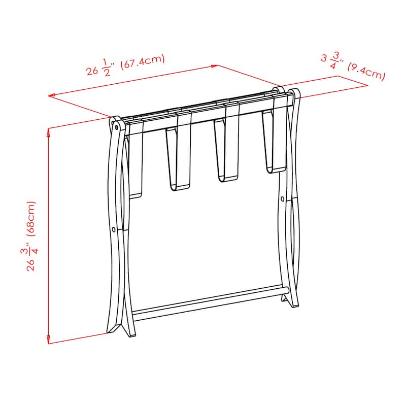 Foldable Wooden Luggage Rack Convenient Travel Companion - 26.54 x 18.66 x 20 inches