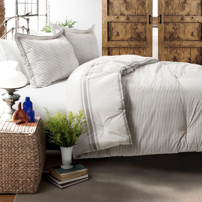 Lush Decor Farmhouse Stripe 3-piece Comforter Set