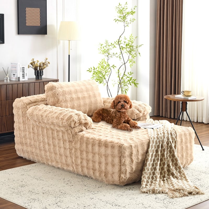 Upholstered Velvet Boneless Couch Sleeper Sofa Bed