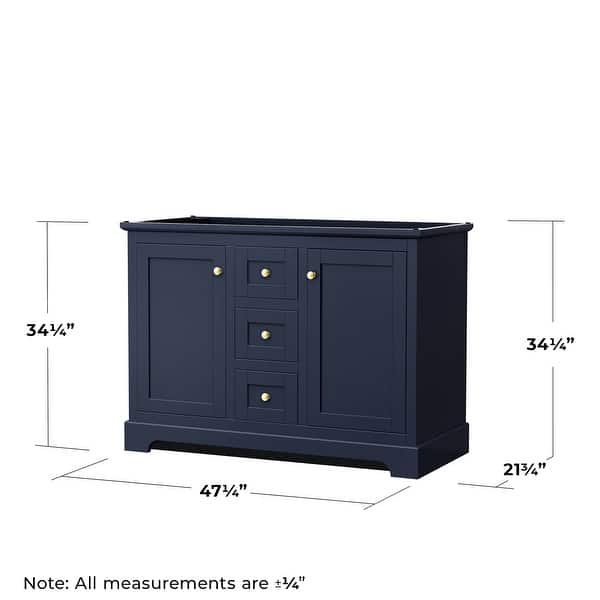 dimension image slide 0 of 8, Wyndham Collection Avery 48" Double Free Standing Vanity Cabinet Only