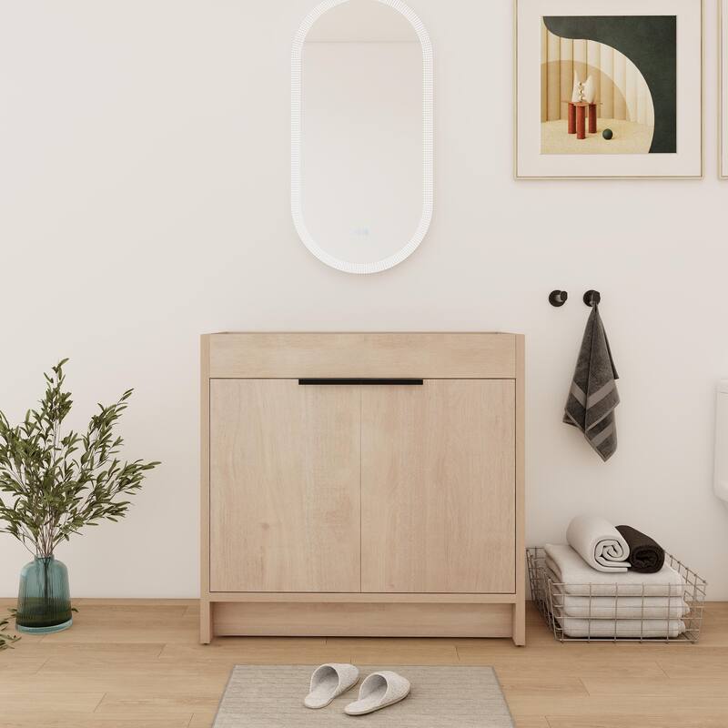 24/30/36 Inch Freestanding Bathroom Vanity Cabinet with Soft Close Door and Adjustable Shelf (Without Sink)