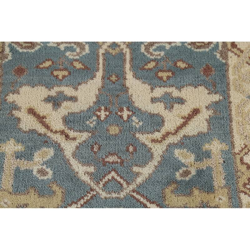 Transitional Oushak Indian Runner Rug Handmade Wool Carpet - 2'6"x 9'11"