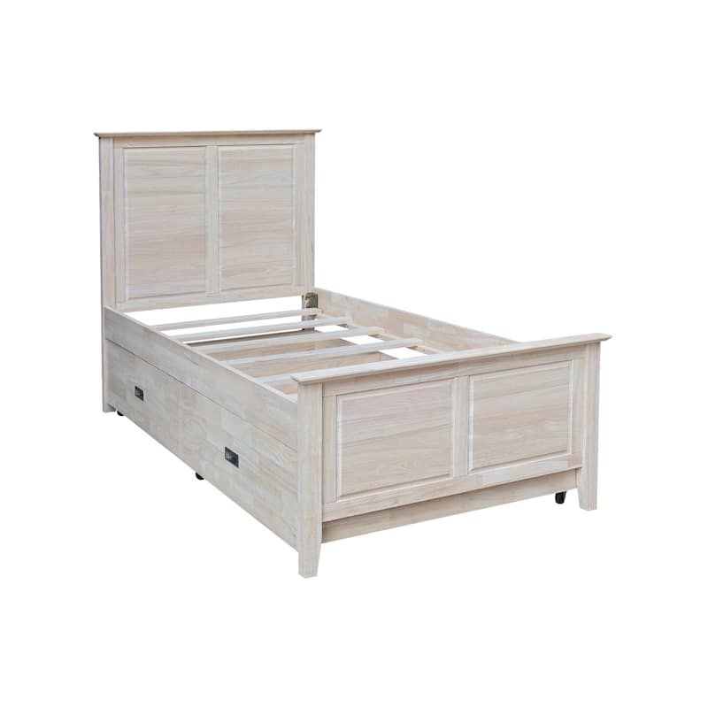 Heritage Solid Wood Twin Trundle Bed - Unfinished