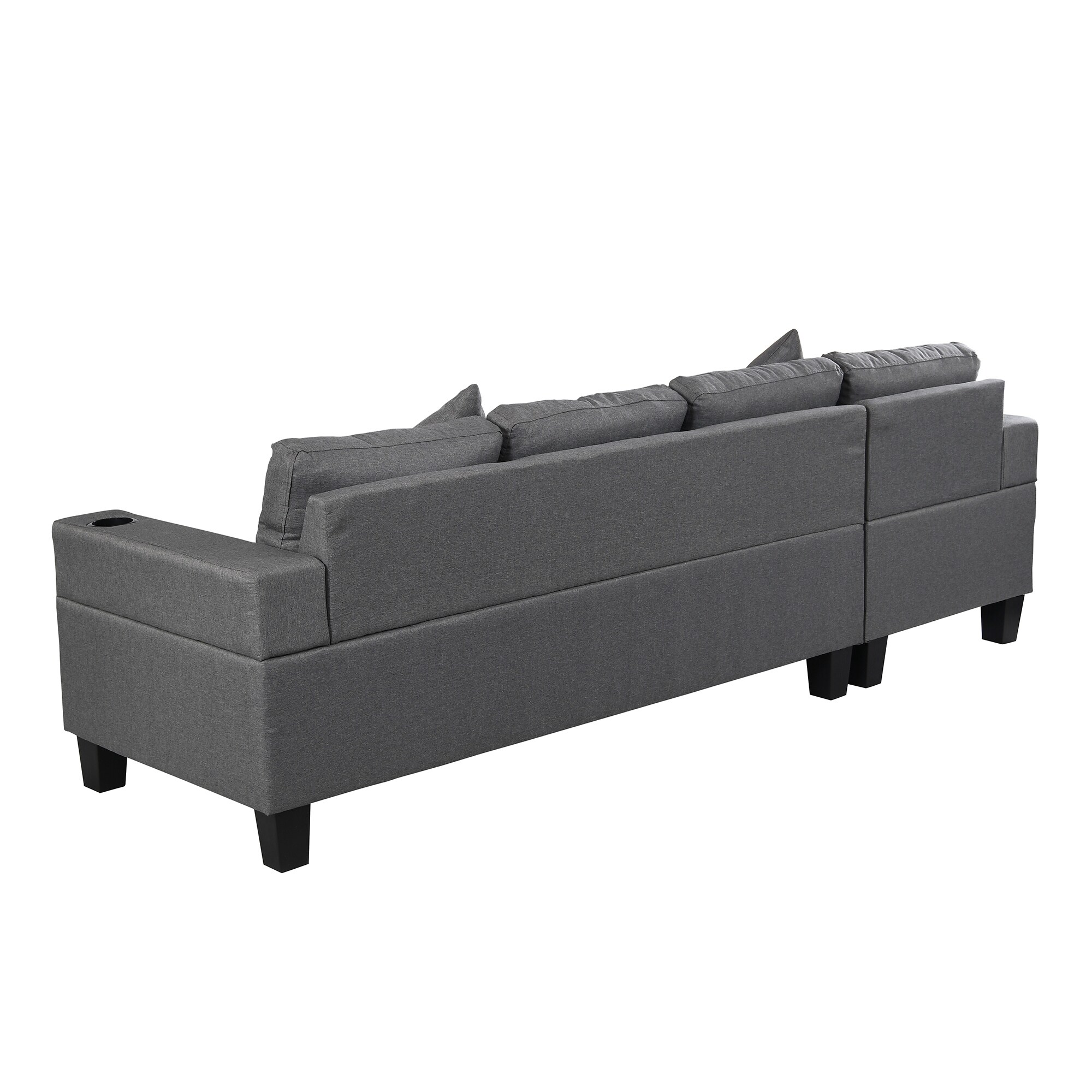 Grey Sectional Sofa Set with Chaise Lounge and Cup Holders Bed Bath Beyond 40615414