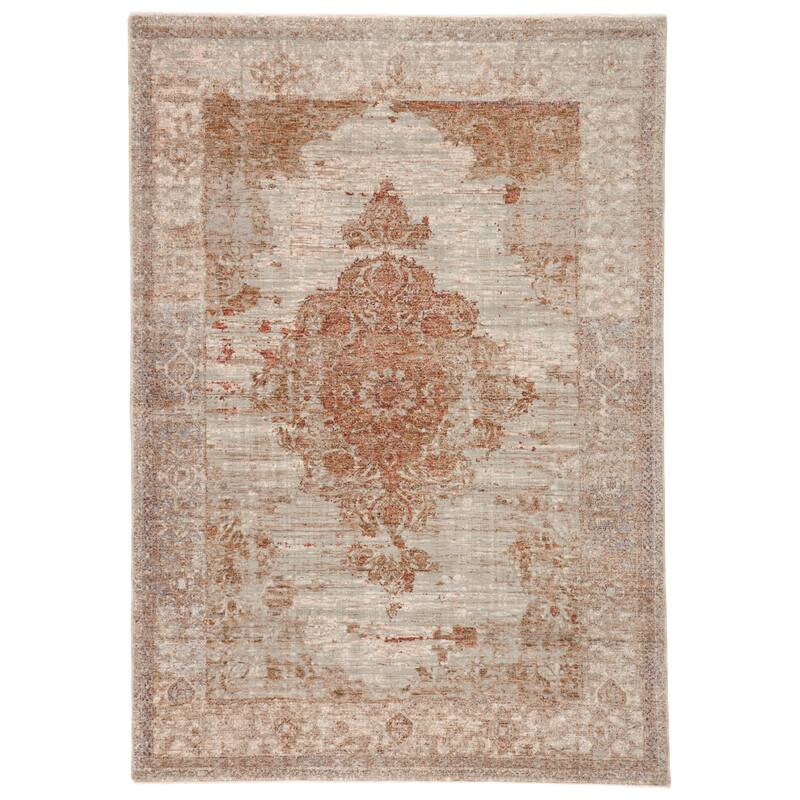 Jordane Medallion Tan/ Rust Area Rug - 12' x 15' 6"