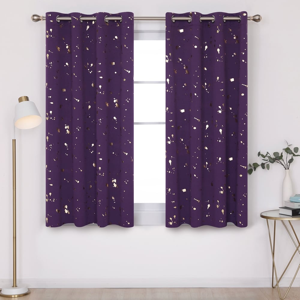 Deconovo Gold Spot Curtain Panel Pair (2 Panel)