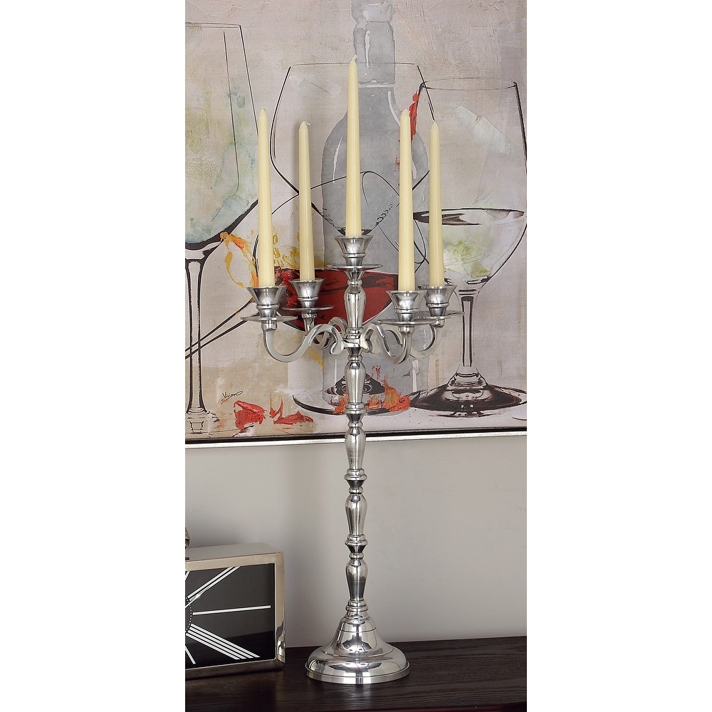 Darice 6205-54 Battery-Operated LED Pewter Base Candlesticks Candle Lamps with Remote 5 pieces SS-DAR-6205-54