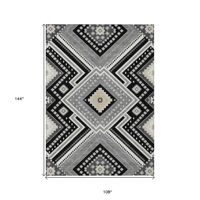 HomeRoots Tribal Transitional Rectangle Outdoor Rug