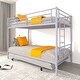 preview thumbnail 66 of 71, Twin over Twin Elegance Clean-Lined Bunk Bed, Heavy Duty Metal Structure Bunk Bed Frame Steel Slat Support(No Box Spring Needed)