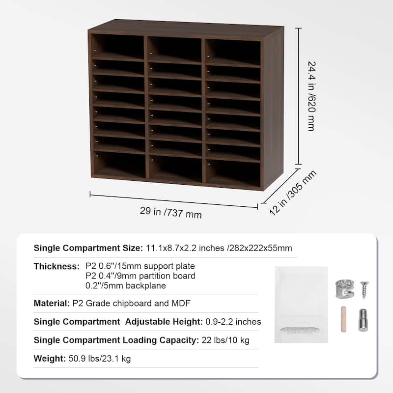 Multi-Purpose Office Literature Organizers with 24 Compartments and Adjustable Shelves Perfect Addition to Any Space