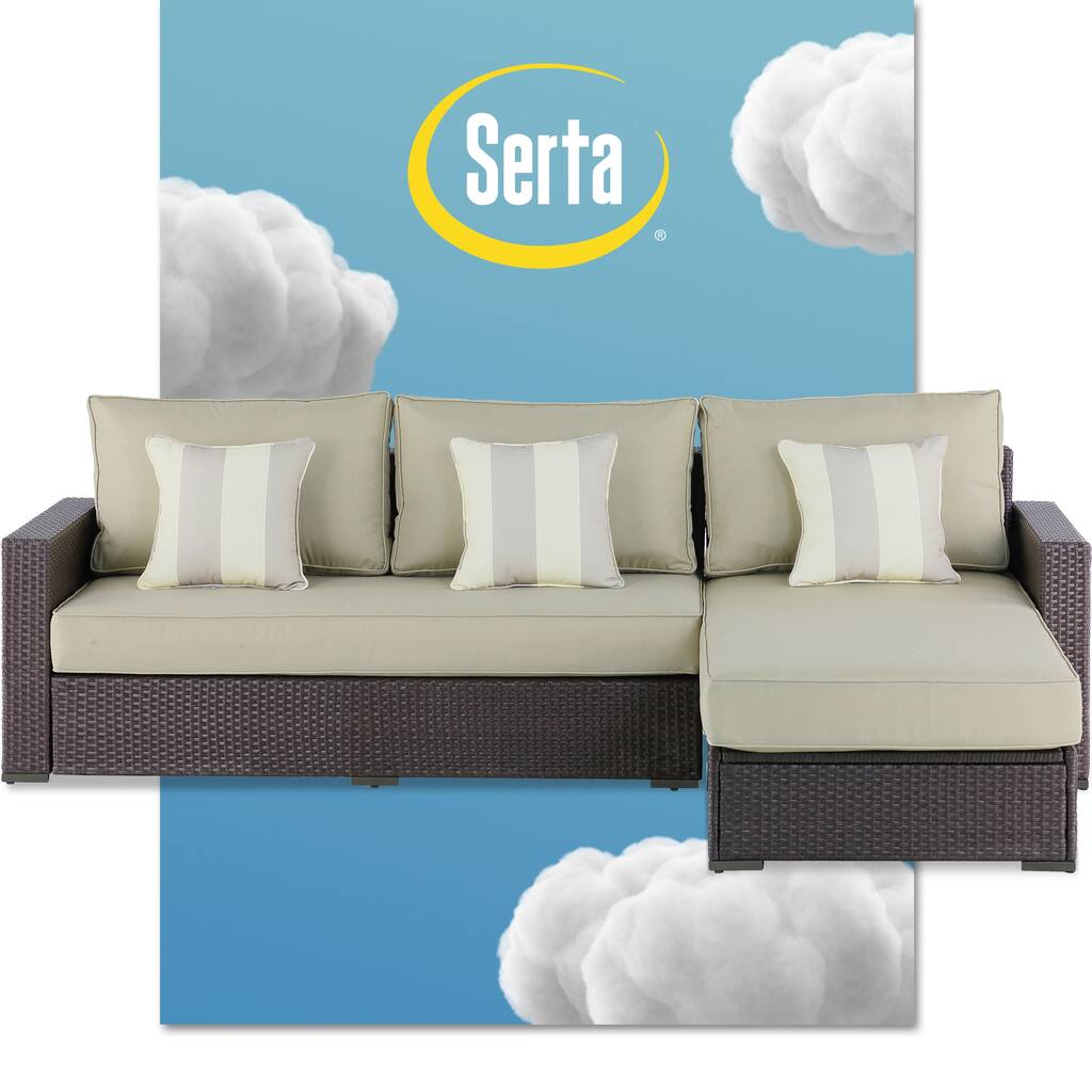 Serta Laguna Outdoor Storage Sectional - Brown Wicker