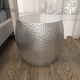 preview thumbnail 99 of 168, Silver or Bronze Metal Hammered Side End Accent Table with Hourglass Shape