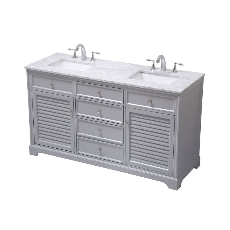 Contemporary 60" Double Bathroom Vanity Set