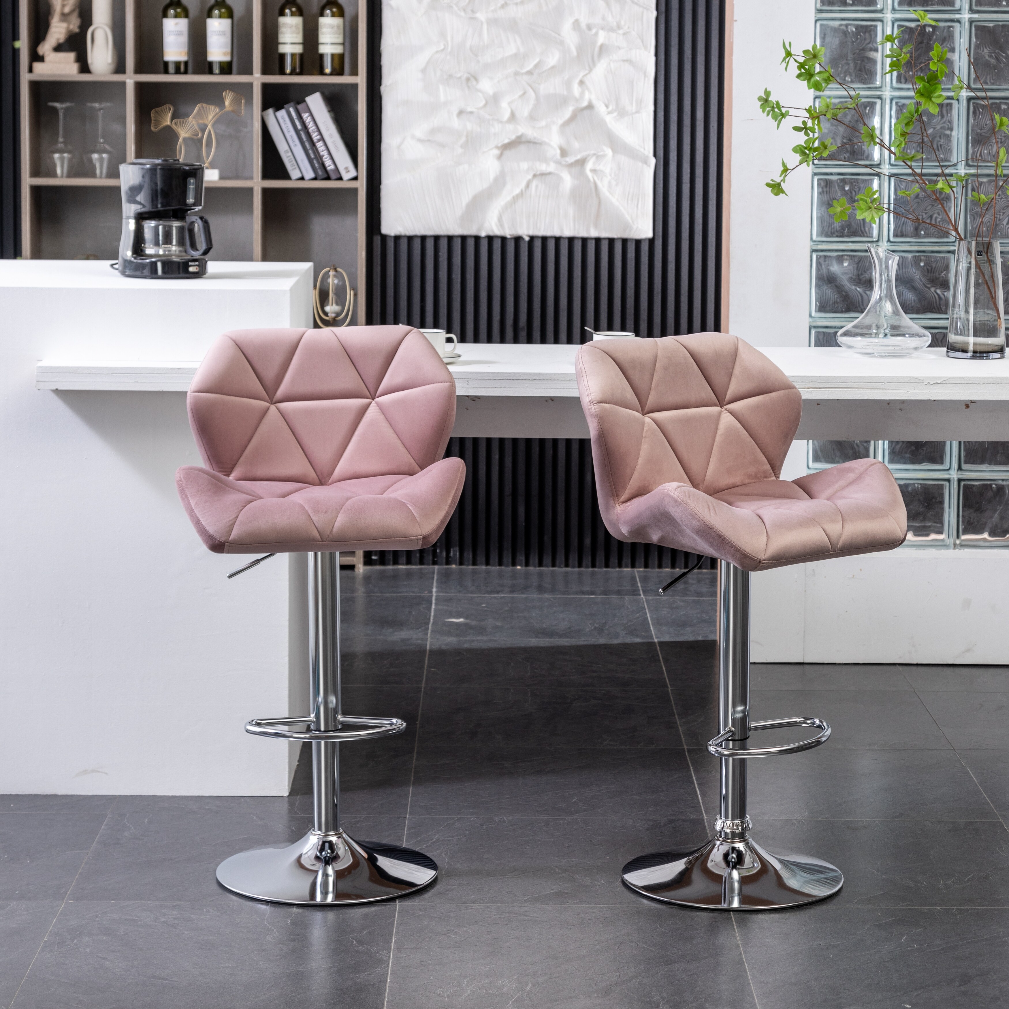 Pink velvet barstool shop