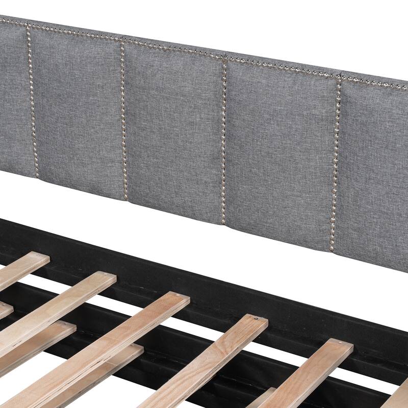 Twin Size Upholstered Daybed with Pop-Up Trundle & USB Charging Ports