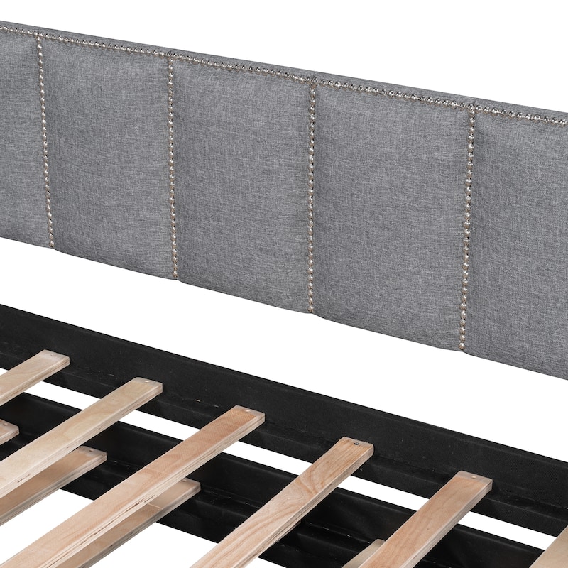 Twin Upholstered Daybed with Pop-Up Trundle, USB Charging Ports, Convertible Sofa Bed