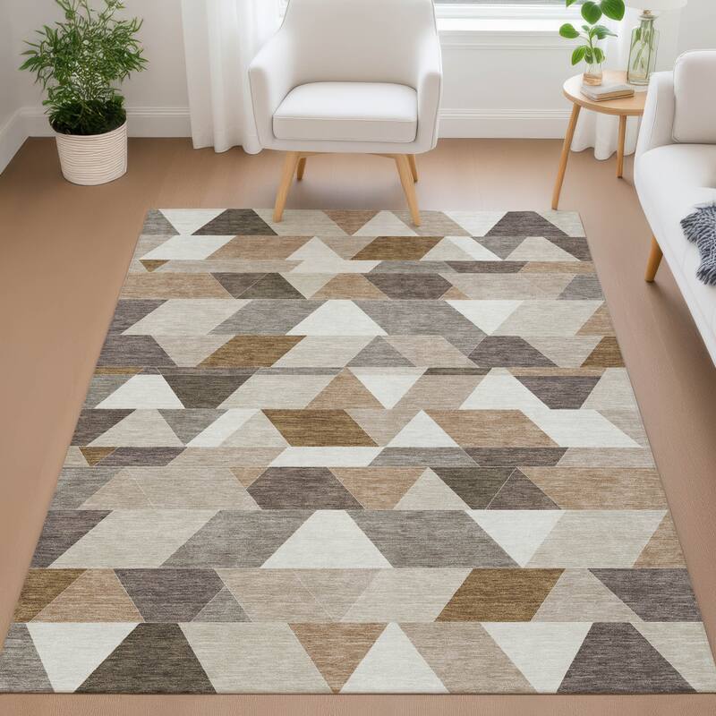 Machine Washable Indoor/ Outdoor Modern DeVaughn Chantille Rug