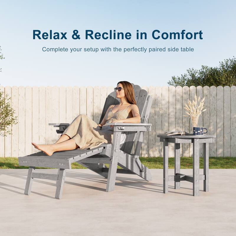 HDPE Outdoor Side Table, 220 lbs All-weather Patio End Table