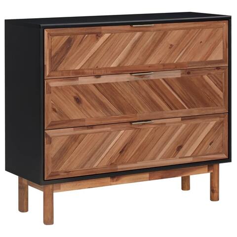 Solid Acacia Wood and MDF Sideboard Large Storage Buffet Cabinet