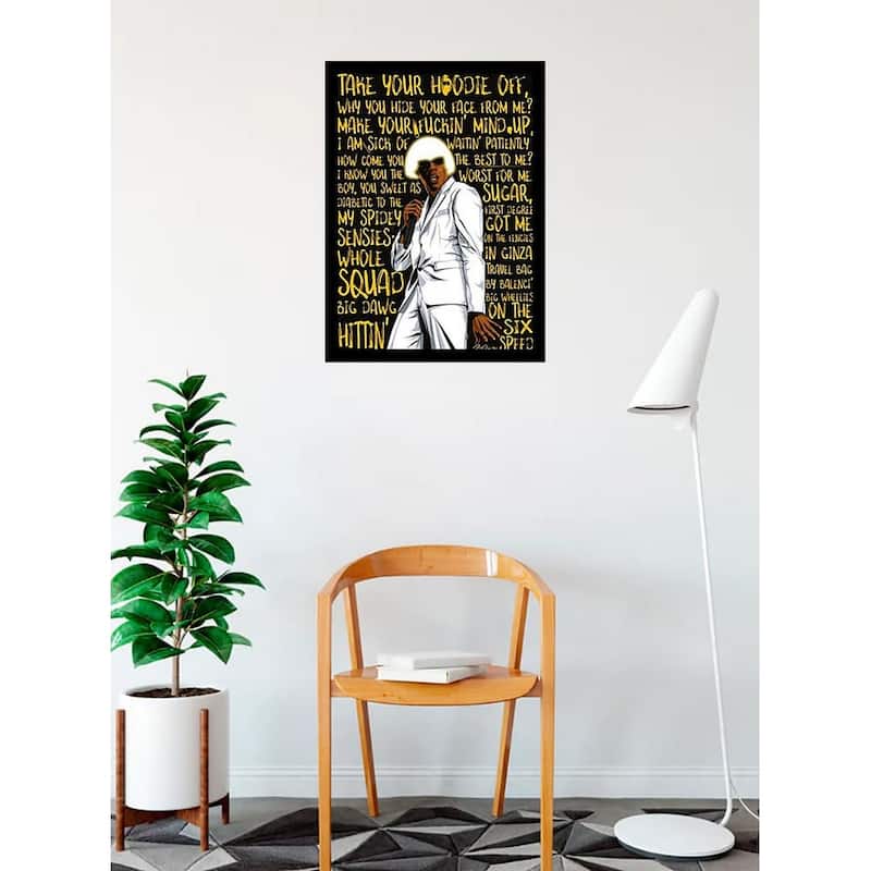 Tyler The Creator Glam Lyrics Framed Poster - 24 x 36 Inch