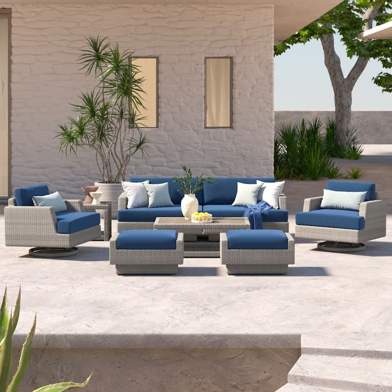 Portofino Comfort 7 Piece Sunbrella Outdoor Patio Motion Seating Set