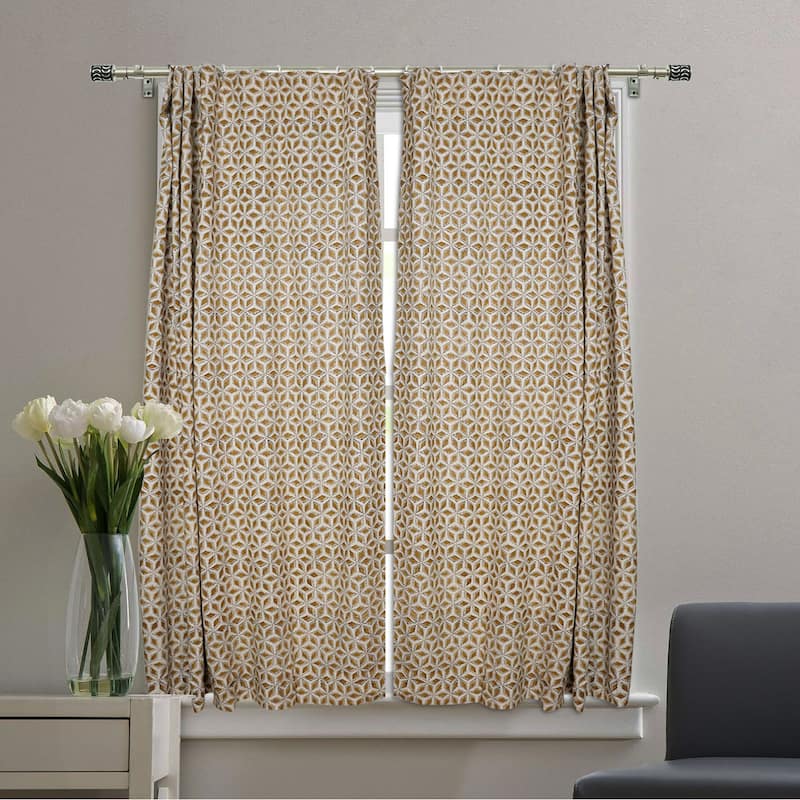 Fabdivine Handmade Floral Block Print Window or Door Room Décor Viscose Linen Curtain