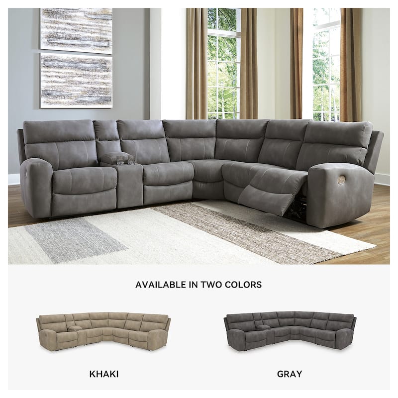 Signature Design by Ashley Next-Gen DuraPella 6-Piece Power Reclining Sectional - 119.5"W x 104.5"D x 42"H