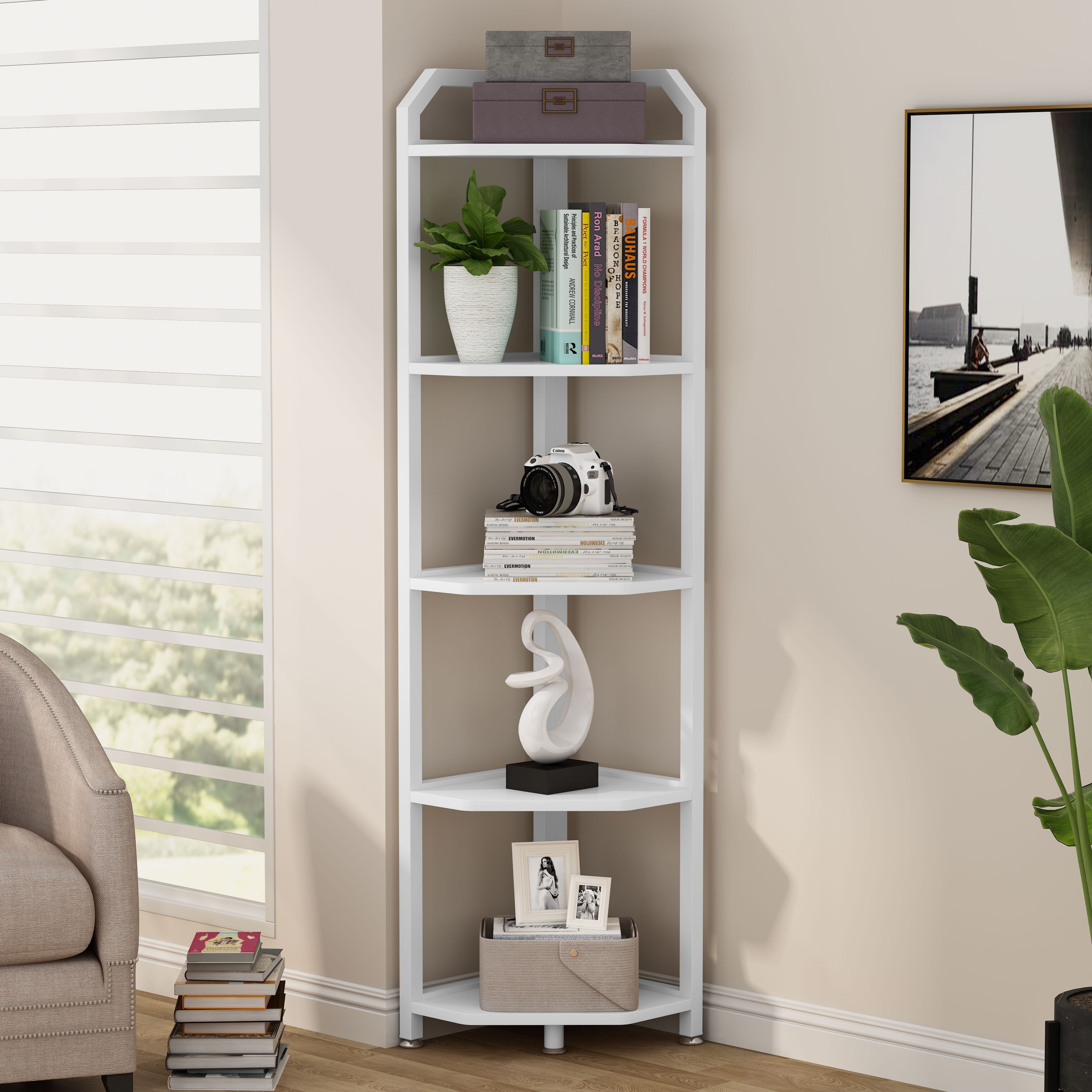 5 Tier Corner Bookshelves Small Corner Bookcase Display Storage Shelf Overstock 5 Tier Corner Bookshelves Small Corner Bookcase Display Storage Shelf Overstock