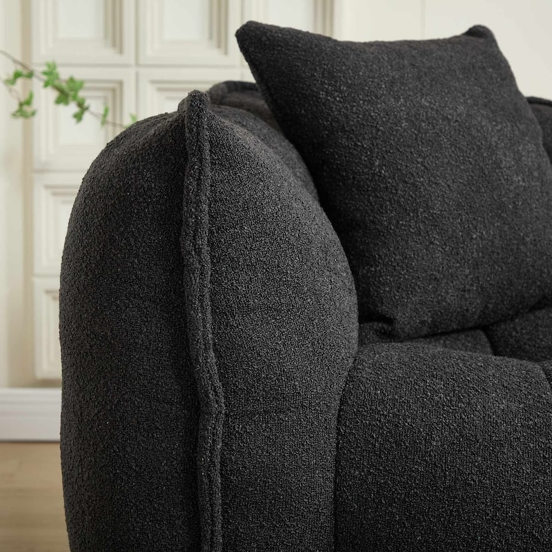 Soft Bean Bag Chair for Adults, Cozy Lazy Bean Bag Sofa, 2 Seat with Armrests for Home