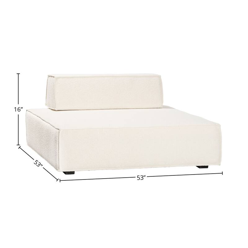 Ryker 53-inch Square Modular Modern Chair in Boucle Upholstery