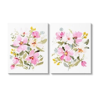 Stupell Pink Scattered Blooms Canvas Wall Art Design By Victoria Barnes ...