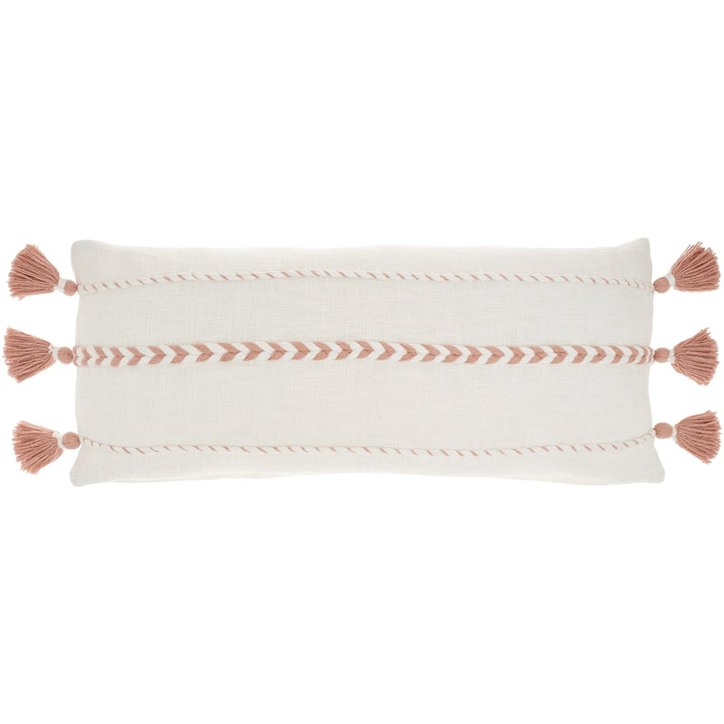 Mina Victory Lifestyle Striped Throw Pillow - Blush - 12" x 30"