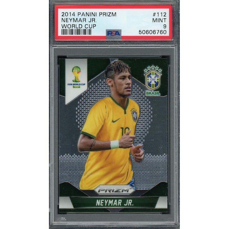 Neymar Jr 2014 Panini Prizm World Cup Card #112 PSA 9 - 8'6" x 11'6"