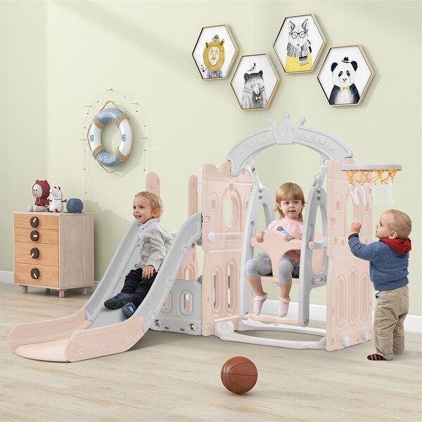Merax Toddler Slide and Swing Set 5 in 1 - Bed Bath & Beyond