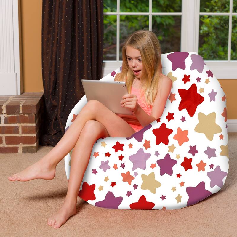 Kids Bean Bag Chair, Big Comfy Chair - Machine Washable Cover