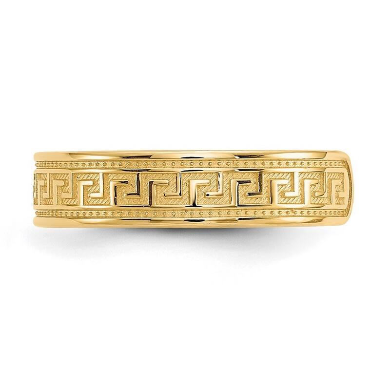 14 karat Yellow Gold Greek Key Adjustable Toe Ring - Orange