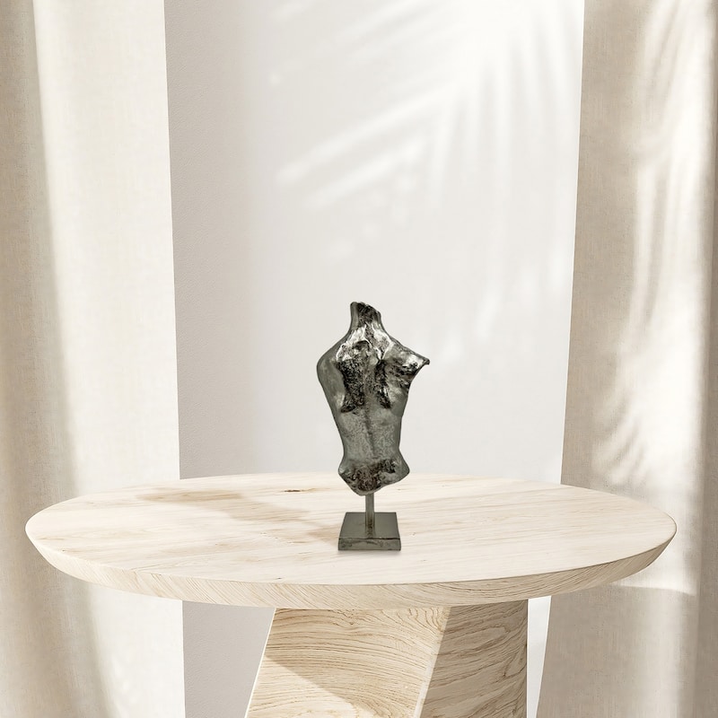 16 Inch Tall Decorative Handmade Aluminum Abstract Body Sculpture - 8 x 4 x 16 in